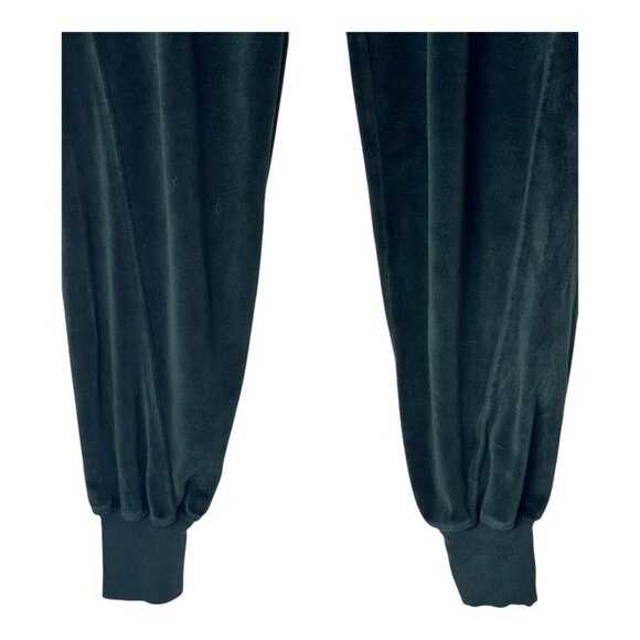 Good American Pants Women Medium Emerald Green Twisted Seam Velour Joggers‎ - Picture 5 of 10